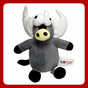 US Fun Machines Bull Plush Toy 10 Inch Grey White Horns Stuffed Animal Brand New